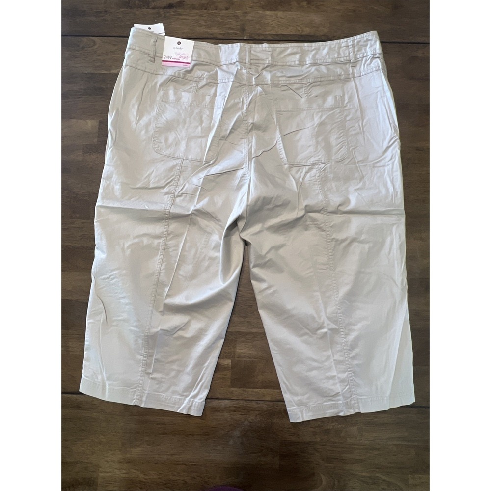 Cj Banks Khaki Capri 24 W New With Tags Light Weight Breathable - Picture 7 of 9